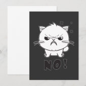 Kute boze kat die Neen sisseert. Notitiekaartje (Voorkant / Achterkant)