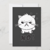 Kute boze kat die Neen sisseert. Notitiekaartje (Voorkant)