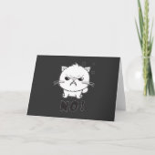 Kute boze kat die Neen sisseert. Notitiekaartje (Voorkant)