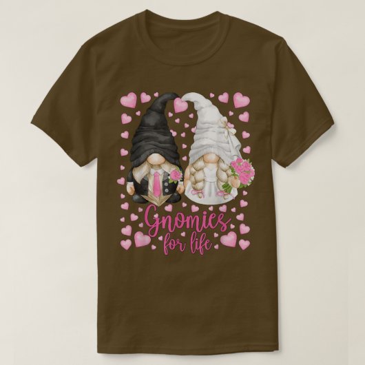 Kute bride en bruingnomen voor het leven in bachel t-shirt (Design voorkant)