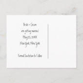 Kute Bride Groom Persoonlijk hart sparen de data Aankondigingskaart (Achterkant)