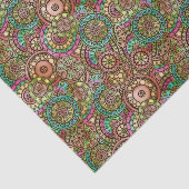 Kute Bright Colors Retro Circles Floral Pattern Tissuepapier (Detail)