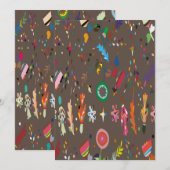 Kute Bright kleurige Floral Save The Date (Voorkant / Achterkant)