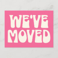 Kute Bright Roze Minimalist Verplaatst Nieuw Adres