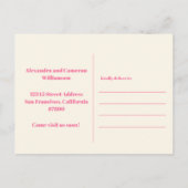 Kute Bright Roze Minimalist Verplaatst Nieuw Adres Briefkaart (Achterkant)