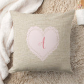 Kute Bright Sweet Heart Monogram Pillow toevoegen Kussen (Deken)