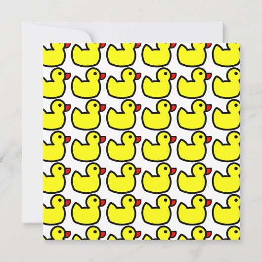 Kute Bright Yellow Rubber Ducky Pattern Kaart (Achterkant)