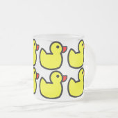 Kute Bright Yellow Rubber Ducky Pattern Matglas Koffiemok (Voorkant rechts)