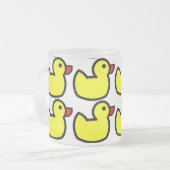 Kute Bright Yellow Rubber Ducky Pattern Matglas Koffiemok (Voorkant links)