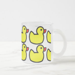 Kute Bright Yellow Rubber Ducky Pattern Matglas Koffiemok
