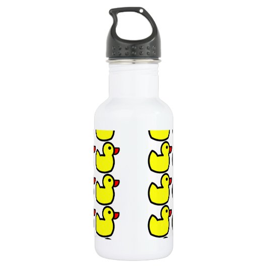 Kute Bright Yellow Rubber Ducky Pattern Waterfles (Achterkant)