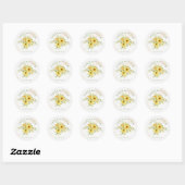 Kute Bright Yellow Sunflower Floral Wedding Ronde Sticker (Vel)