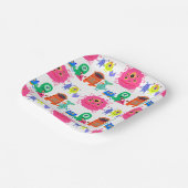 Kute Brightly gekleurde Monster Papieren Bordje (Gebogen)