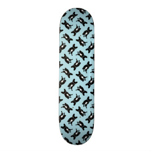 Kute brindle Frenchie in zwart-wit digitale kunst Skateboard