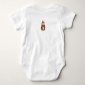 Kute brown baby Bunny-konijn met  bloemen Romper (Achterkant)