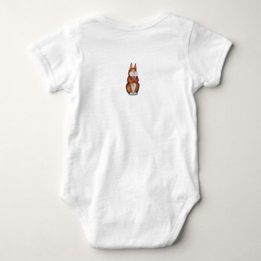 Kute brown baby Bunny-konijn met  bloemen Romper (Achterkant)