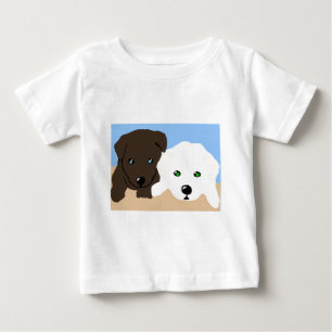 Kute brown en white Labrador puppy art giften