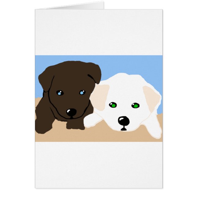 Kute brown en white Labrador puppy art giften (Voorkant)