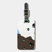 Kute brown en white Labrador puppy art giften Bagagelabel (Voorkant verticaal)
