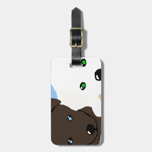 Kute brown en white Labrador puppy art giften Bagagelabel (Voorkant verticaal)