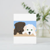 Kute brown en white Labrador puppy art giften Briefkaart (Staand voorkant)