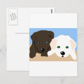 Kute brown en white Labrador puppy art giften Briefkaart (Voorkant / Achterkant)
