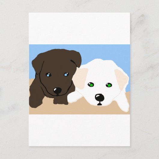 Kute brown en white Labrador puppy art giften Briefkaart (Voorkant)