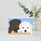 Kute brown en white Labrador puppy art giften Briefkaart (Staand voorkant)