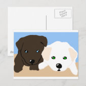 Kute brown en white Labrador puppy art giften Briefkaart (Voorkant / Achterkant)