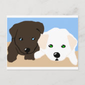 Kute brown en white Labrador puppy art giften Briefkaart (Voorkant)