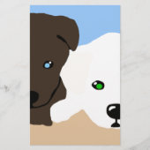 Kute brown en white Labrador puppy art giften Briefpapier (Voorkant)