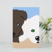 Kute brown en white Labrador puppy art giften Briefpapier (Staand voorkant)