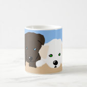 Kute brown en white Labrador puppy art giften Koffiemok (Center)