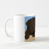 Kute brown en white Labrador puppy art giften Koffiemok (Links)