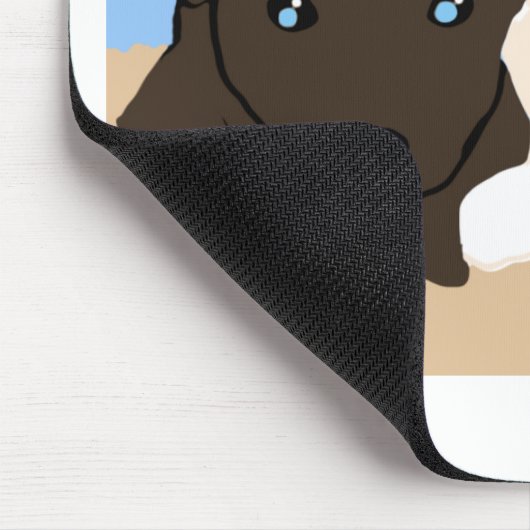 Kute brown en white Labrador puppy art giften Muismat (Hoek)