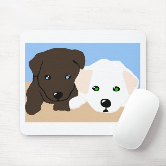 Kute brown en white Labrador puppy art giften Muismat (Met muis)