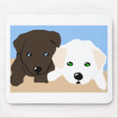 Kute brown en white Labrador puppy art giften Muismat (Voorkant)