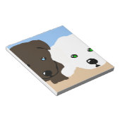 Kute brown en white Labrador puppy art giften Notitieblok (Schuin)
