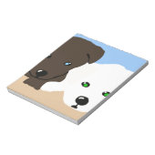 Kute brown en white Labrador puppy art giften Notitieblok (Linkerzijde)