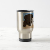 Kute brown en white Labrador puppy art giften Reisbeker (Center)