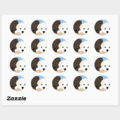 Kute brown en white Labrador puppy art giften Ronde Sticker (Vel)