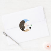 Kute brown en white Labrador puppy art giften Ronde Sticker (Envelop)
