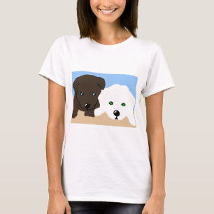 Kute brown en white Labrador puppy art giften T-shirt