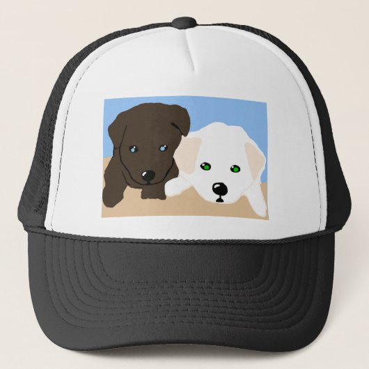 Kute brown en white Labrador puppy art giften Trucker Pet (Voorkant)