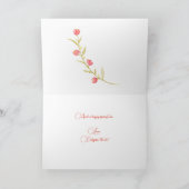 Kute bruin Kat met roze bloemen paasmakerKaart Kaart (Binnen)