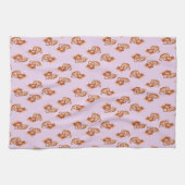 Kute bruine aap op paars theedoek (Horizontaal)