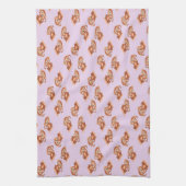 Kute bruine aap op paars theedoek (Verticaal)