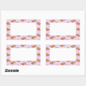 Kute bruine apen op paars rechthoekige sticker (Vel)