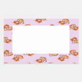 Kute bruine apen op paars rechthoekige sticker (Voorkant)