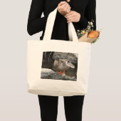Kute bruine eend grote tote bag (Voorkant (product))